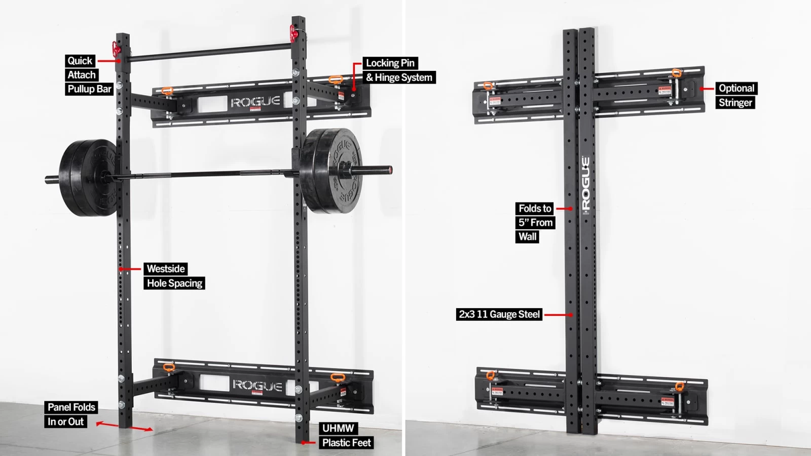 Rogue R-3W Fold Back Wall Mount Rack