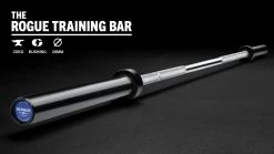 Rogue 28MM Training Bar - Stainless Steel / Black